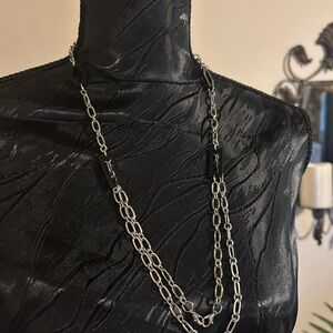 Silver Layered Necklace with Vintage Design